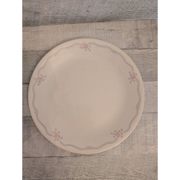 Corelle English Breakfast Dinner Plate 10" Vintage White Round Floral Design - Picture 1 of 3